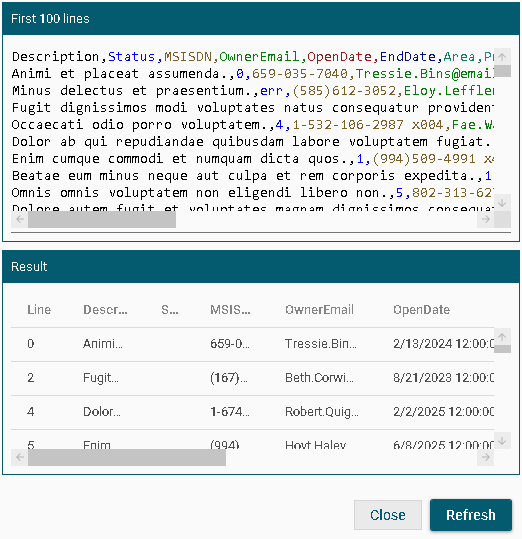 Local Data Warehousing Solution - Import Preview Window