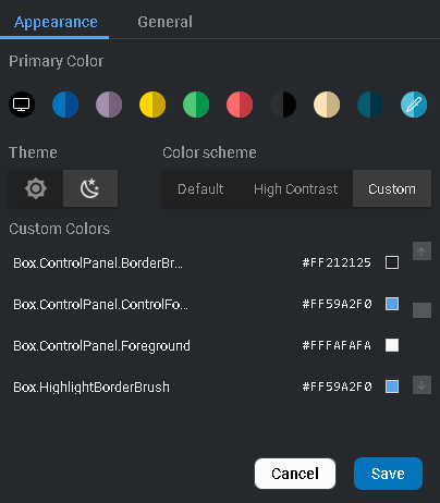 Medical Image Coupling Software - Settings Window