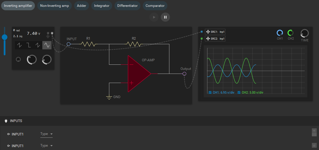 Electronics Simulation Software - Main Window